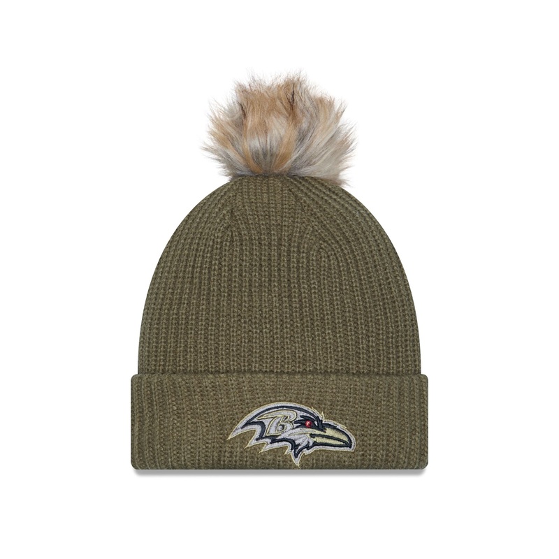 Baltimore Ravens 2025 Salute to Service Women’s Pom Knit Hat