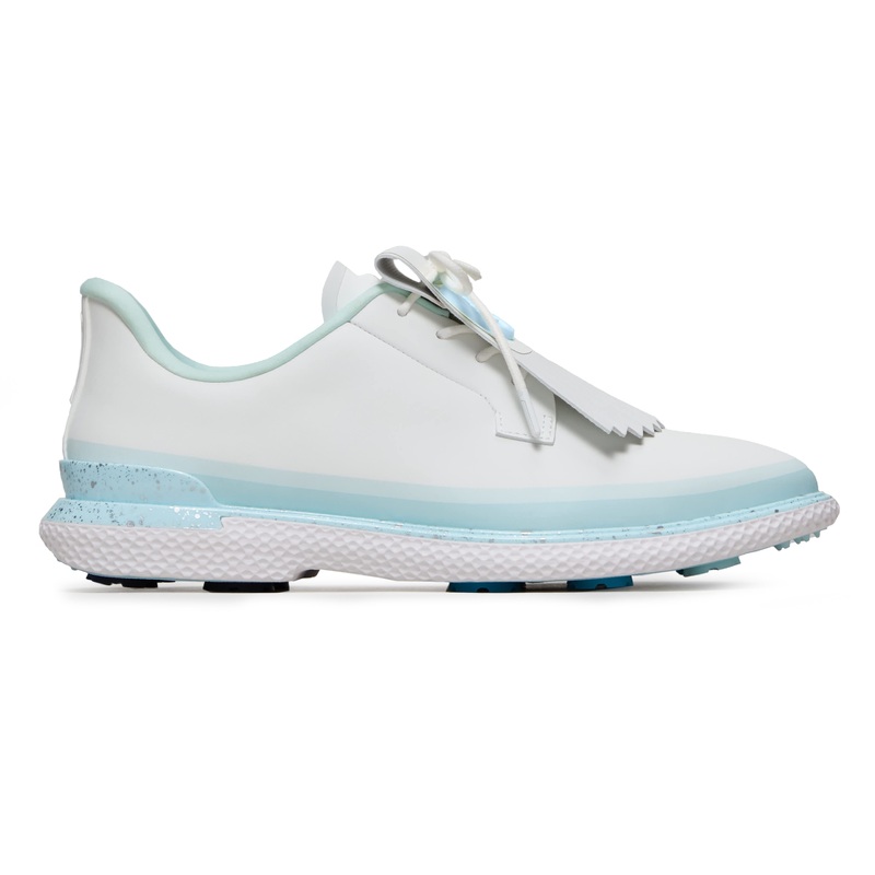 G/Fore Women’s Tuxedo Stripe Stippled Gallivan2r Kiltie Golf Shoes – Snow/Daybreak