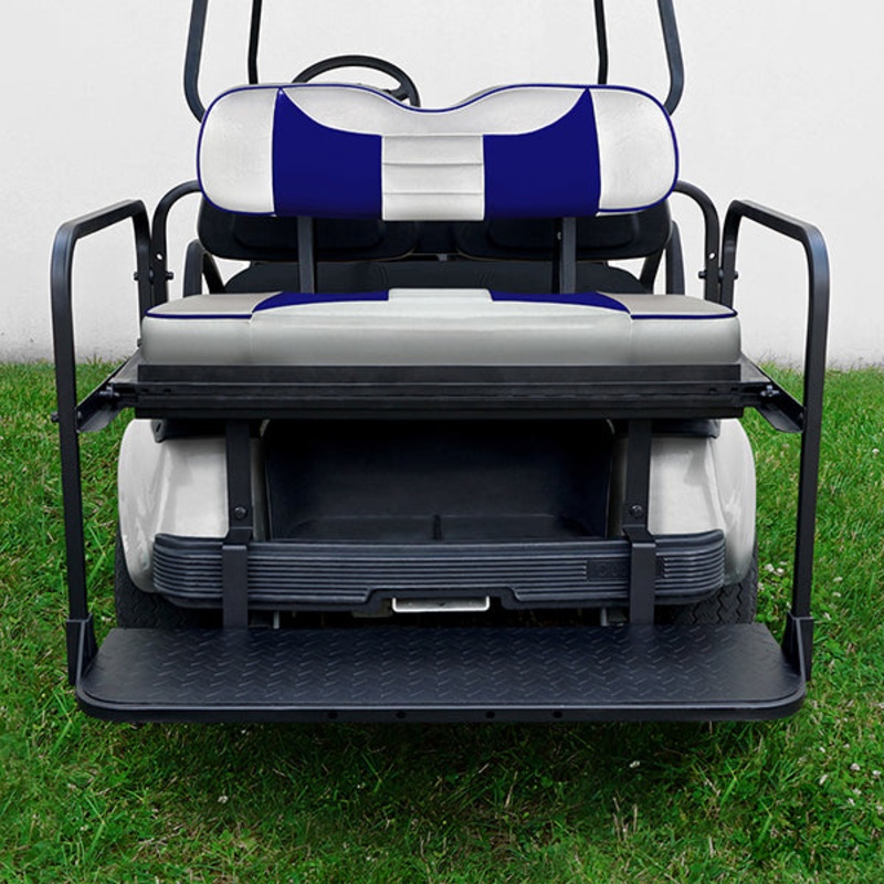 RHOX Rhino Seat Kit, Rally White/Blue, Club Car DS PN# SEAT-321WBL-R