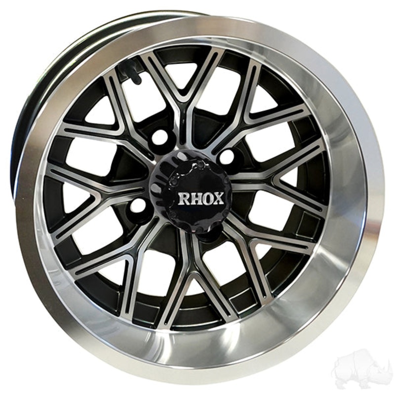 RHOX RX283, Machined Gloss Black, 12×7 ET-25