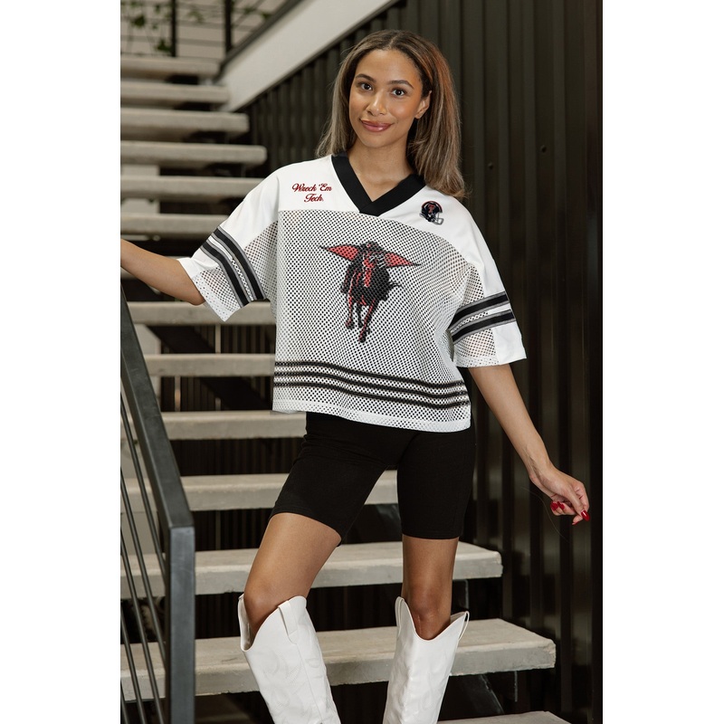 TEXAS TECH RED RAIDERS TRAILBLAZER MESH CROP FASHION JERSEY