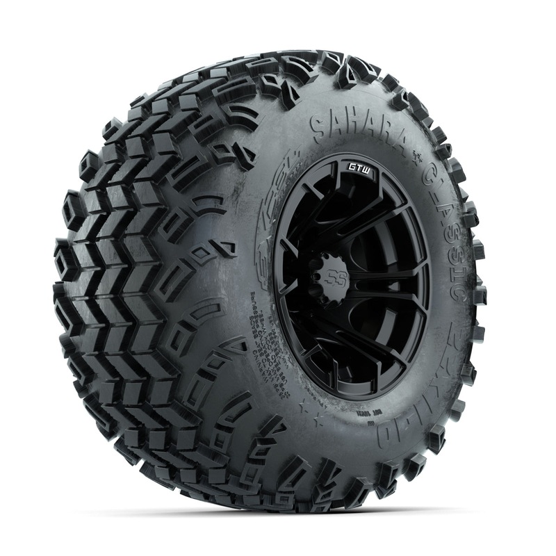 GTW Spyder Matte Black 10 in Wheels with 22×11-10 Sahara Classic All Terrain Tires  Full Set