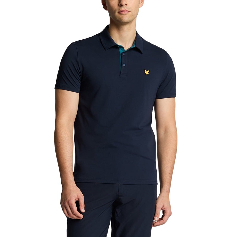 Lyle & Scott Contrast Placket Golf Polo Shirt – Dark Navy/Albatross