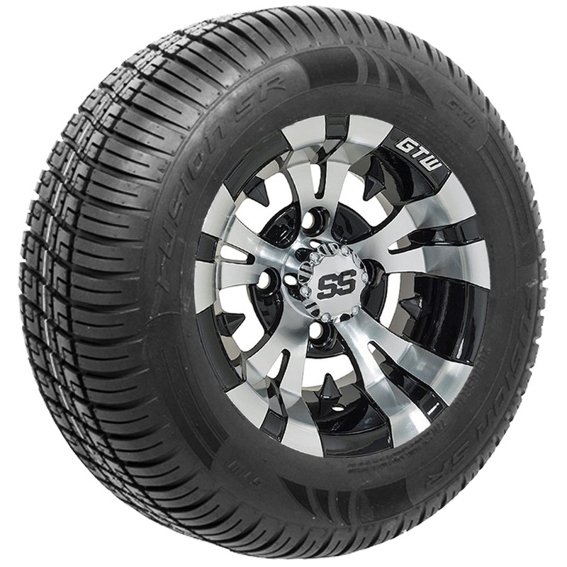 10 GTW Vampire Black and Machined Wheels with 20 Fusion Street Tires  Set of 4 PN# A19-338