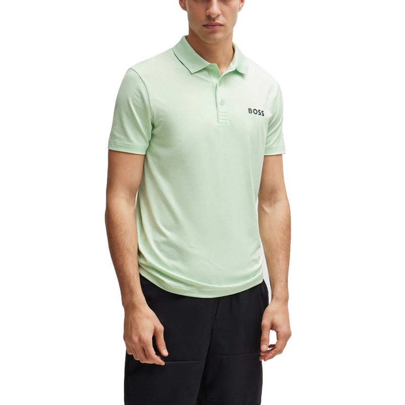 BOSS Paddytech Jacquard Golf Shirt – Open Green