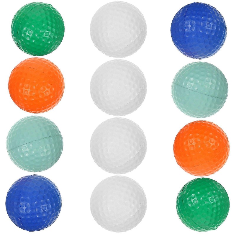 Children’s Parties Mini Golf Ball Shape Stress Relief Toys Pu Material Assorted Color Hand Relaxation 12Pcs