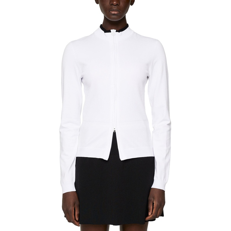 J.Lindeberg Women’s Anna Knitted Zip Golf Sweater – White