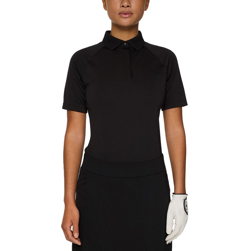 J.Lindeberg Women’s Tara Golf Polo Shirt – Black