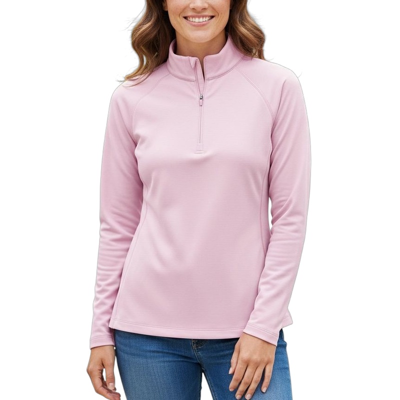 Peter Millar Women’s Women’s Women’s Sugar Stripe Perth 1/4 Midlayer – Palmer Pink