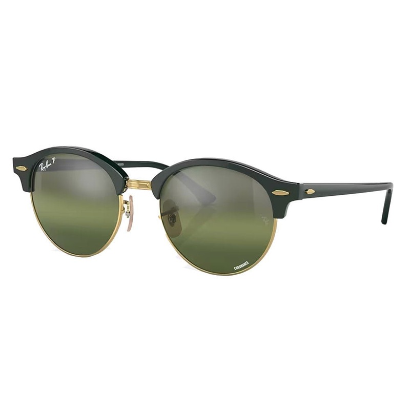 Ray-Ban Clubround Chromance – Polished Green on Gold/Green Polarized
