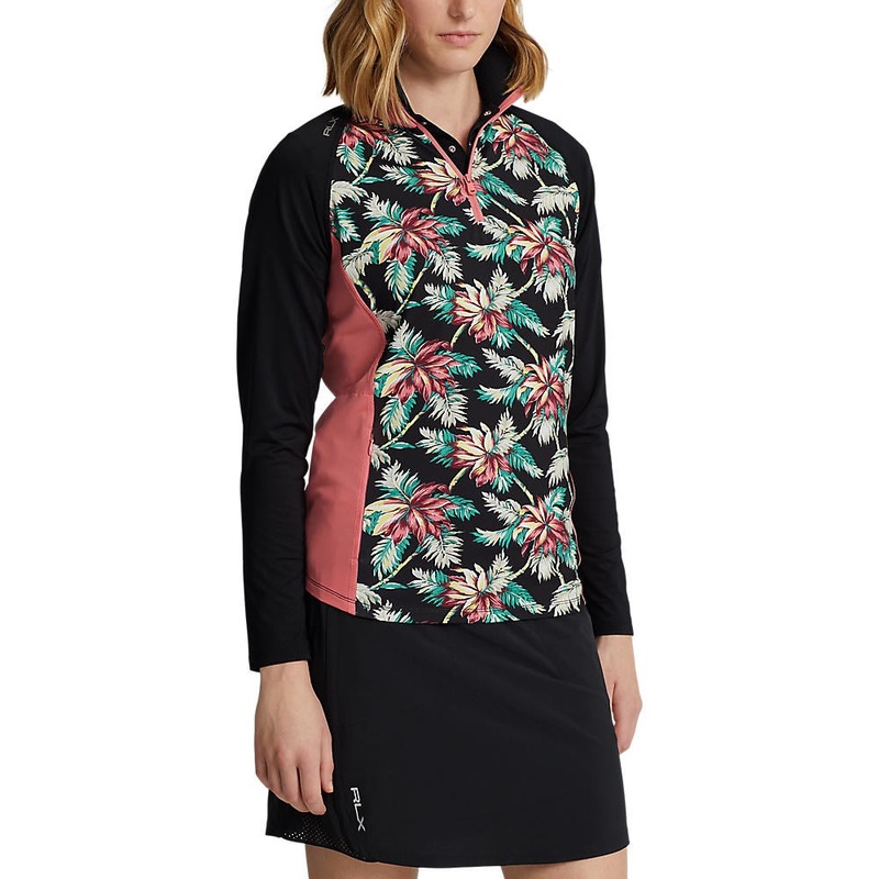 RLX Ralph Lauren Women’s UV Jersey 1/4 Zip Pullover – Island Bamboo Floral Multi