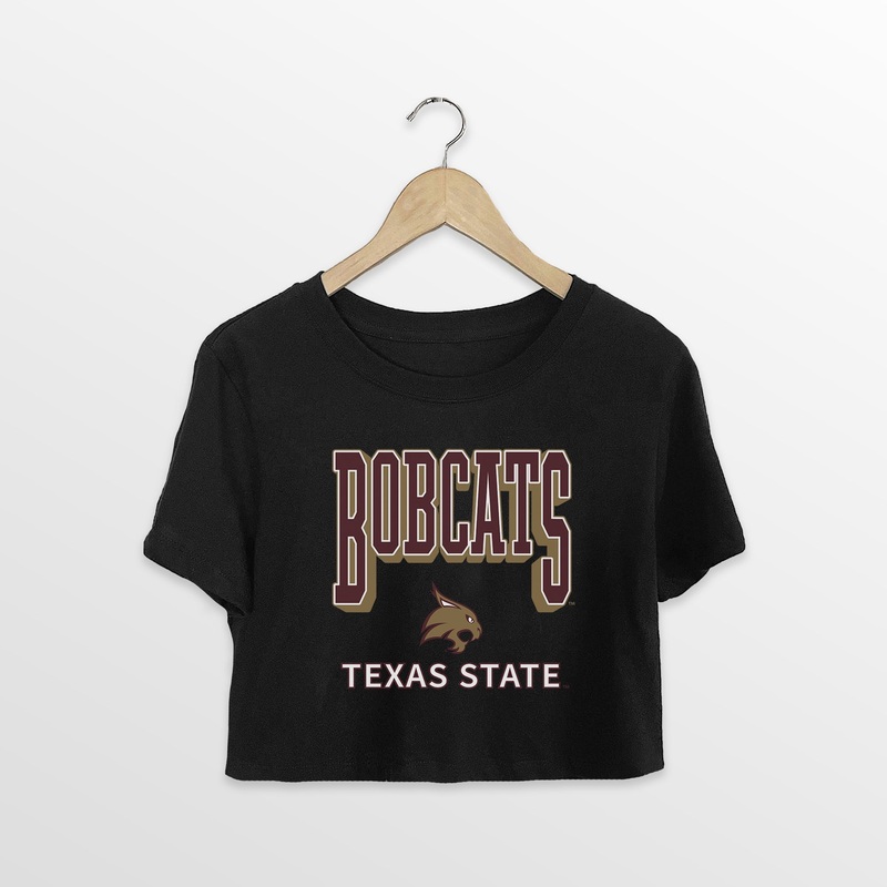 TEXAS STATE BOBCATS PURE VICTORY CLASSIC CROP TEE