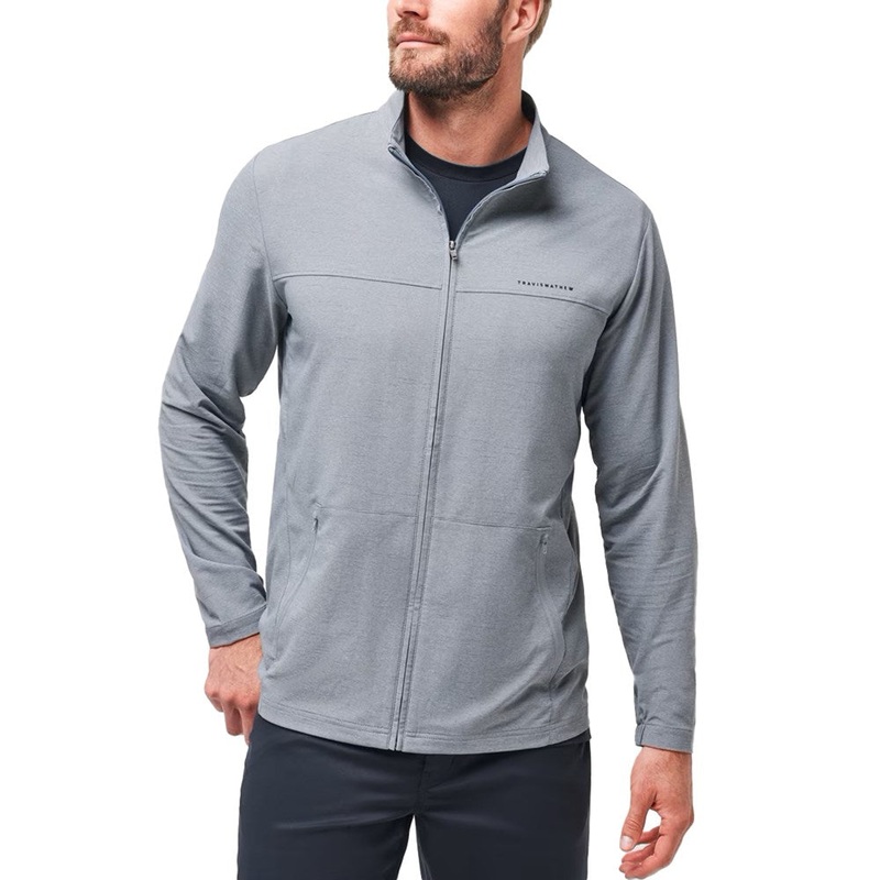Travis Mathew Valley View Full Zip Golf Jacket – Heather Grey