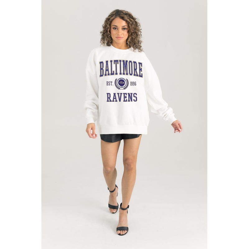 BALTIMORE RAVENS Timeless Triumph Fleece Crewneck Pullover