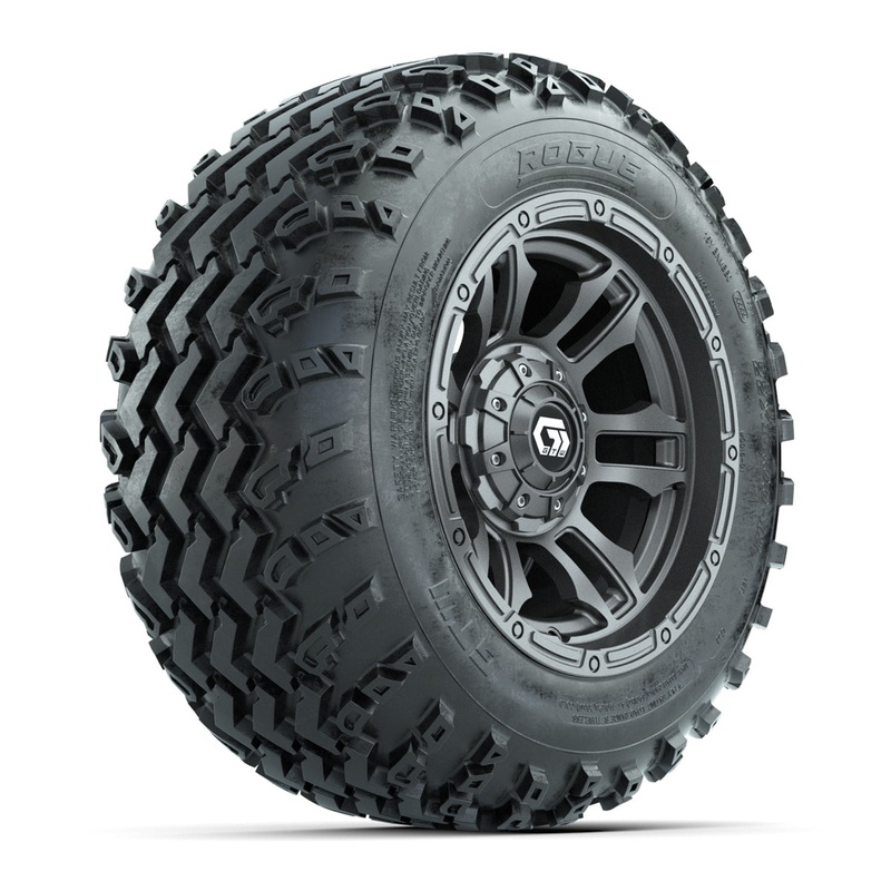 GTW Shogun Gunmetal 12 in Wheels with 22×11.00-12 Rogue All-Terrain Tires  Full Set