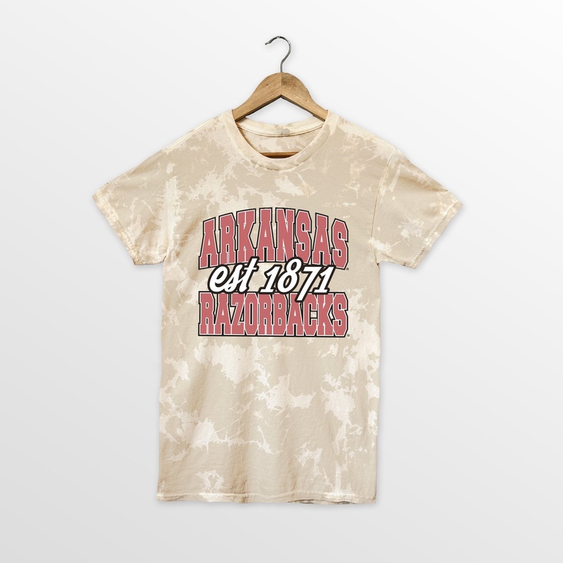 ARKANSAS RAZORBACKS DEEP ROOTS BLEACH WASH TEE