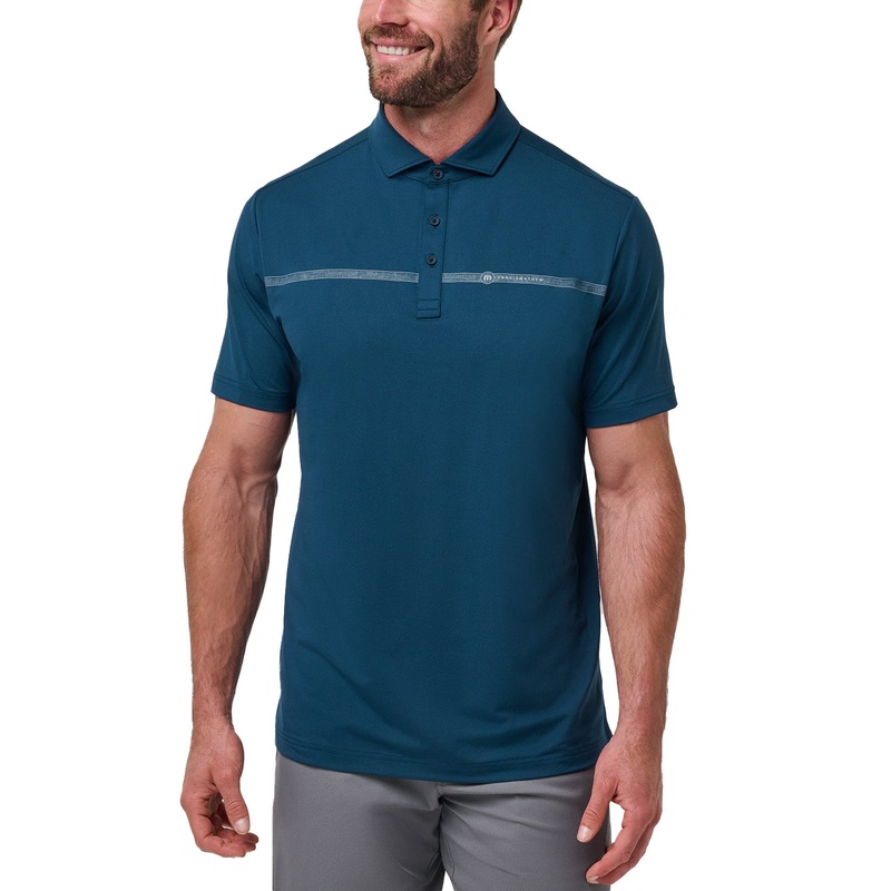 Travis Mathew Heater Pro Chest Stripe Golf Shirt – Titan