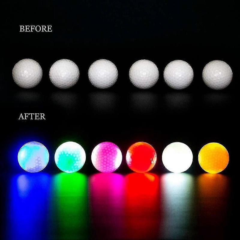 6pcs Led Glow Golf Balls For Night Built-in Led Lights Mixed Color Golf