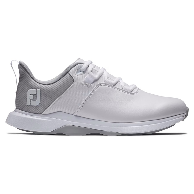 FootJoy Women’s ProLite Spikeless Laced Golf Shoes – White/Grey