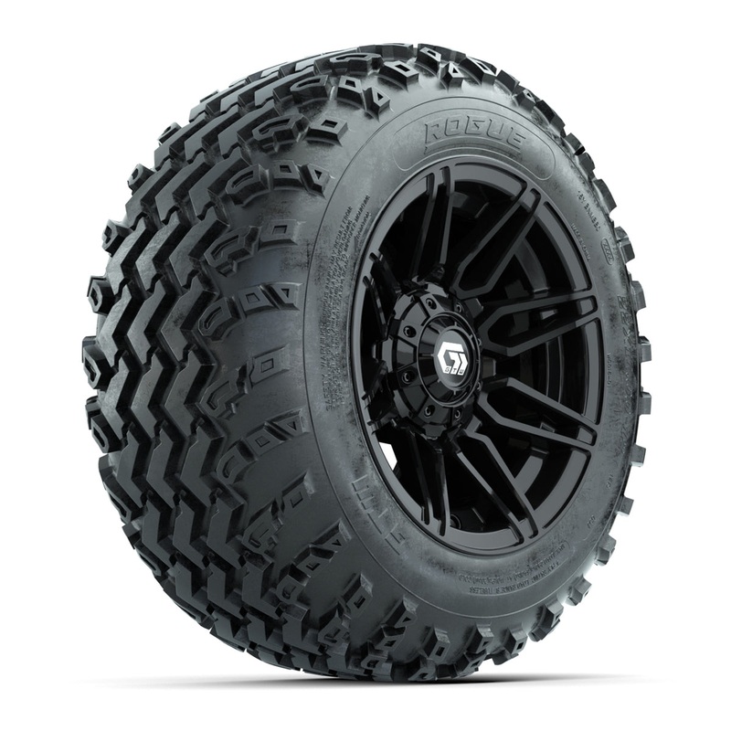 GTW Stealth Gloss Black 12 in Wheels with 22×11.00-12 Rogue All-Terrain Tires  Full Set