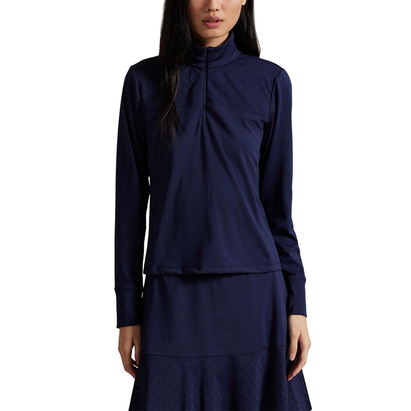 RLX Ralph Lauren Women’s Half Zip Interlock Pullover – Refined Navy