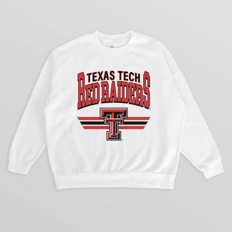 TEXAS TECH RED RAIDERS SWIFT STRIKE PREMIUM FLEECE DROP SHOULDER CREWNECK PULLOVER