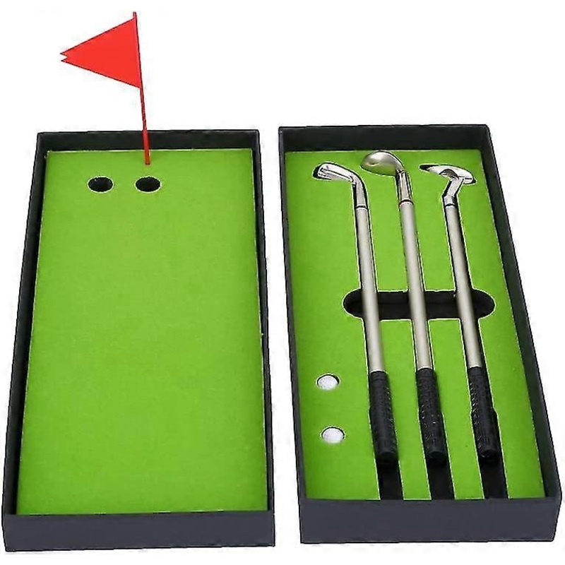 Vby Golf Pen Golf Balls Set, Mini Desktop Golfball Stift Gift Golf Pencils Set, Mini Golf Ballpoint Pen And Flag Gift Box Stationery Decorations For G