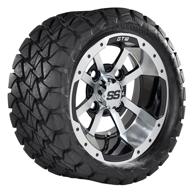10 GTW Storm Trooper Black and Machined Wheels with 22 Timberwolf Mud Tires – Set of 4 PN# A19-322