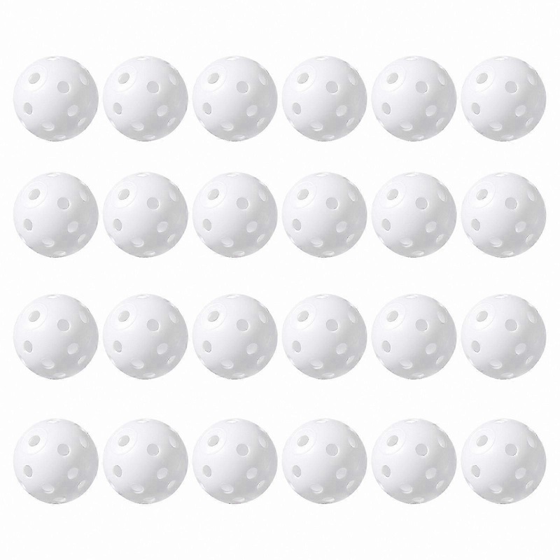 Perforated Plastic Golf Balls for Training and Warm-Up – 24 Pack Hollow Design Practice Balls