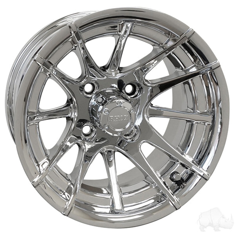 RHOX RX102, 12 Spoke, Chrome w/ Center Cap, 12×7 ET-25 PN# TIR-RX102