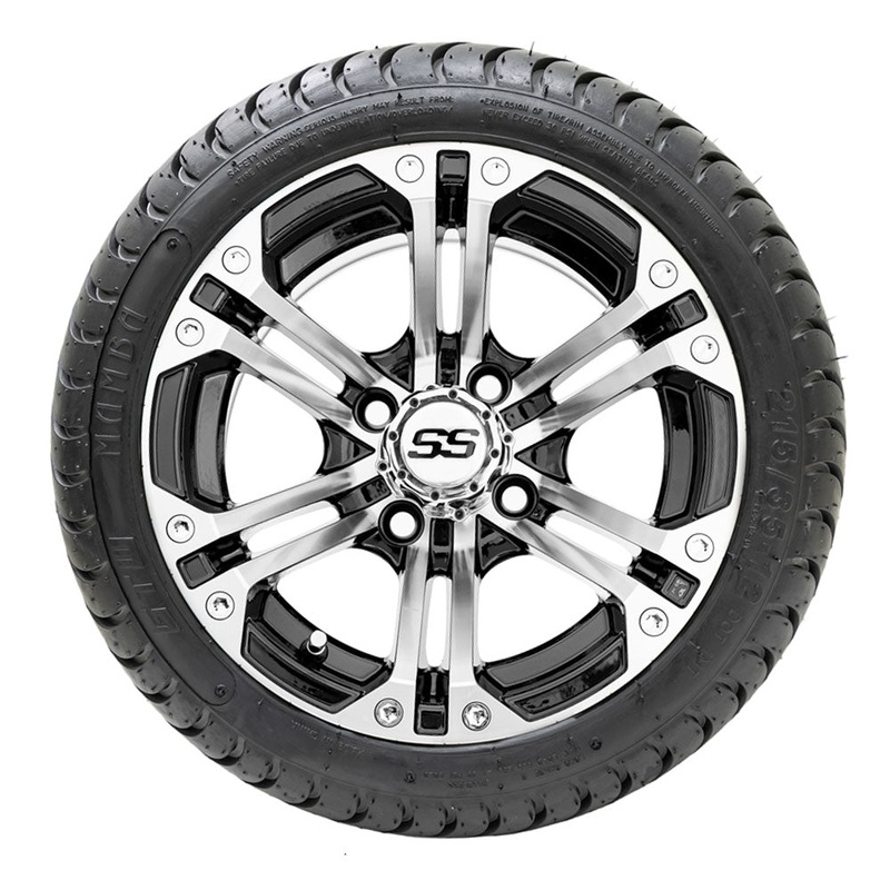 12 GTW Specter Black and Machined Wheels with 18 Mamba Street Tires  Set of 4 PN# A19-343