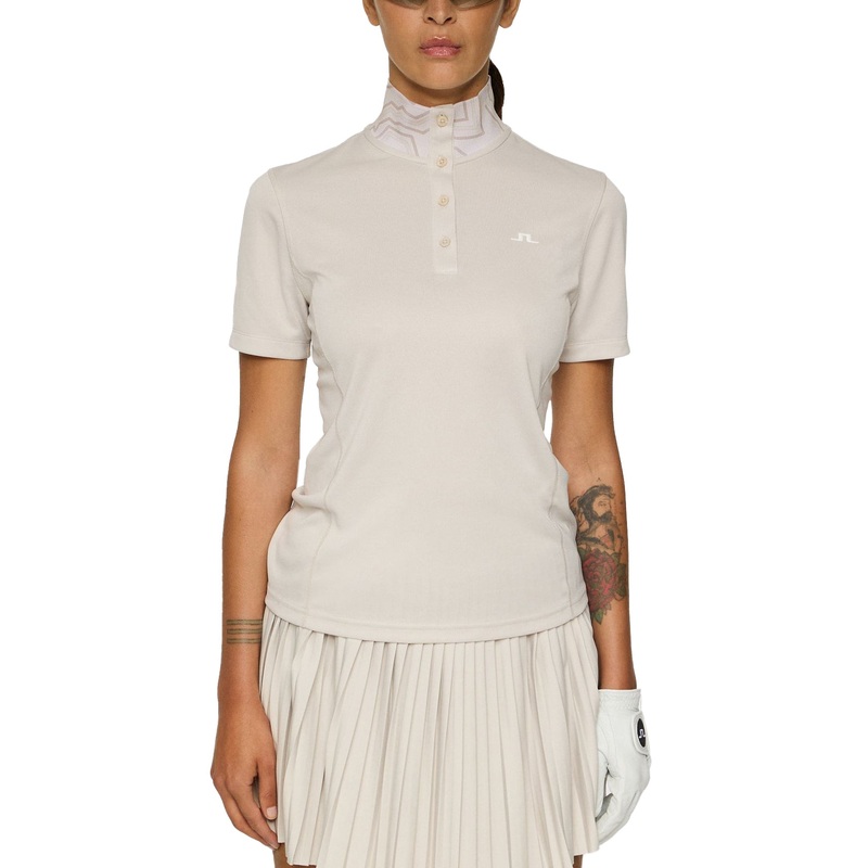 J.Lindeberg Women’s Piper Golf Polo Shirt – Moonbeam