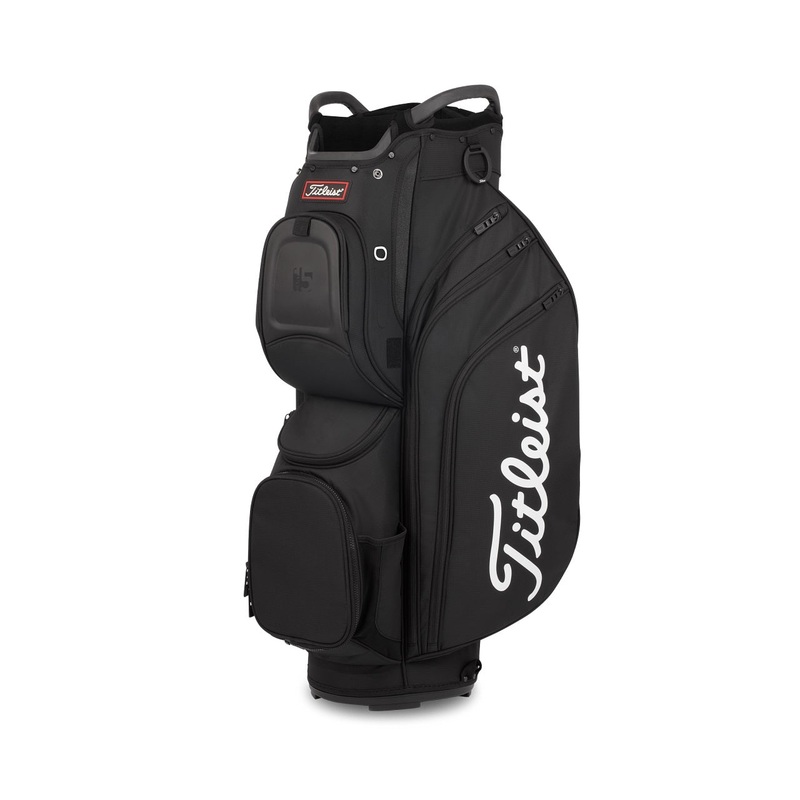 Titleist Cart 15 Golf Bag|Eucalyptus|Black/Black/Red|Black
