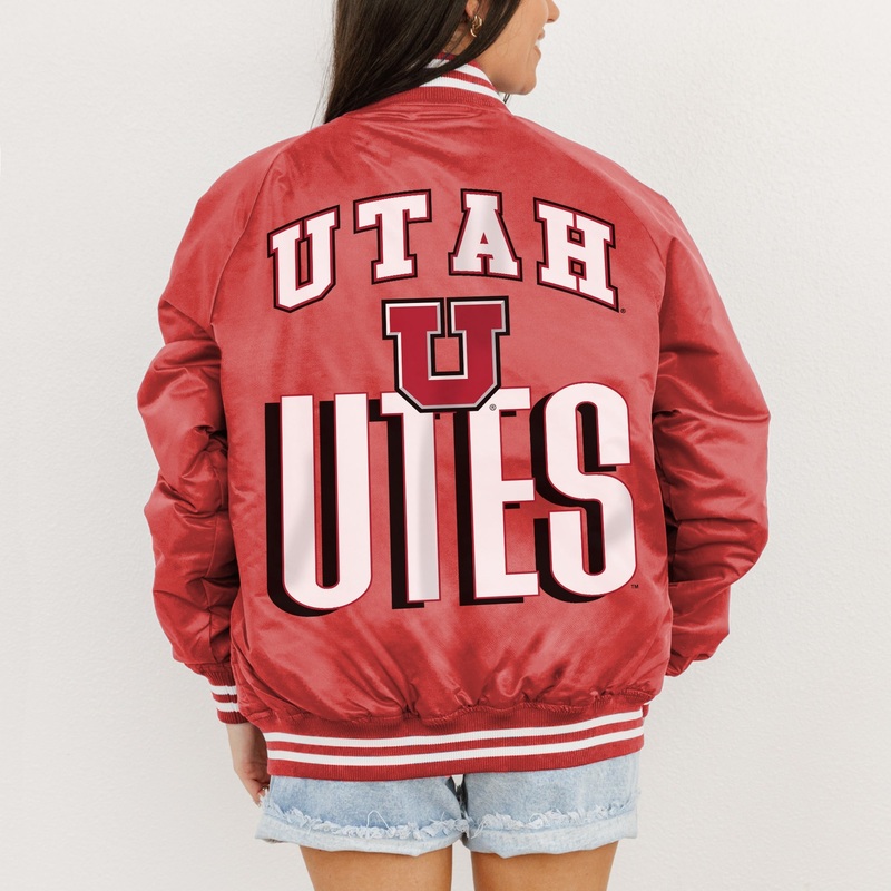 UTAH UTES FIERCE FOCUS SPORT STRIPE VARSITY JACKET