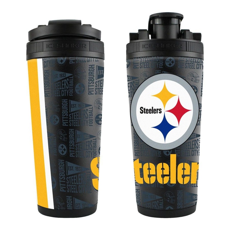 WinCraft NFL Pittsburgh Steelers Stainless Steel 4D Ice Shaker – 26 oz