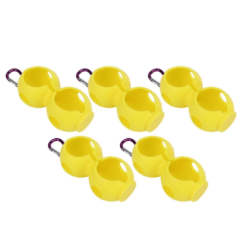 5Pcs Yellow Silicone Golf Ball Double Case Protective Holder Cover