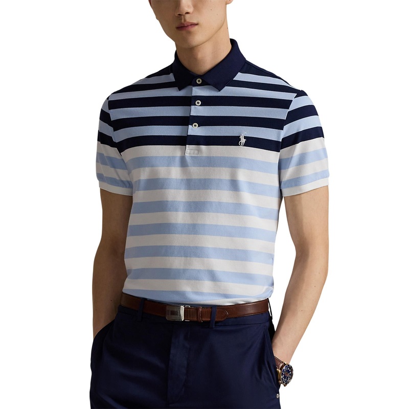 RLX Ralph Lauren Performance Pique Golf Polo Shirt – Office Blue Multi