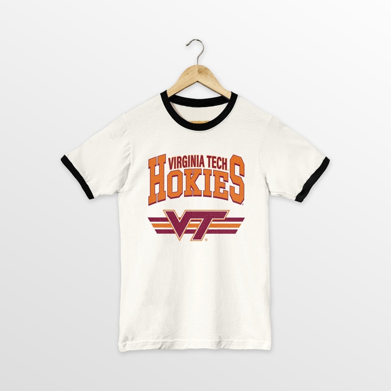 VIRGINIA TECH HOKIES SWIFT STRIKE VINTAGE RINGER TEE
