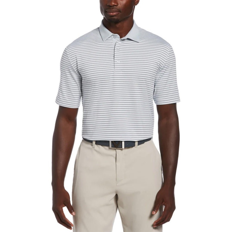 Callaway 3-Color Stripe Polo|Caviar|Bright White|Irish Green|Medieval Blue|Surf The Web|Boudoir Red|Spring Break|Peacoat|Carnival Glass|Petit Four|Dubarry|Pink Sunset|Santorini Blue|Small|Medium|Large|X-Large|XX-Large|XXX-Large|X-Small