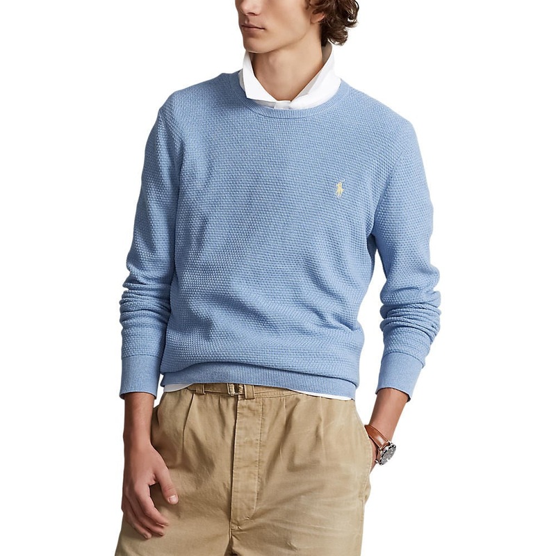 Polo Performance Ralph Lauren Textured Cotton Sweater – Powder Blue Heather