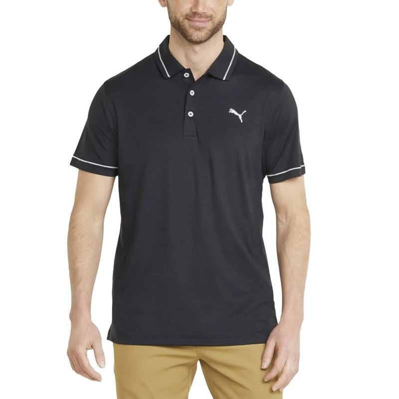Puma Cloudspun Monarch Golf Shirt – Puma Black Heather/ High Rise