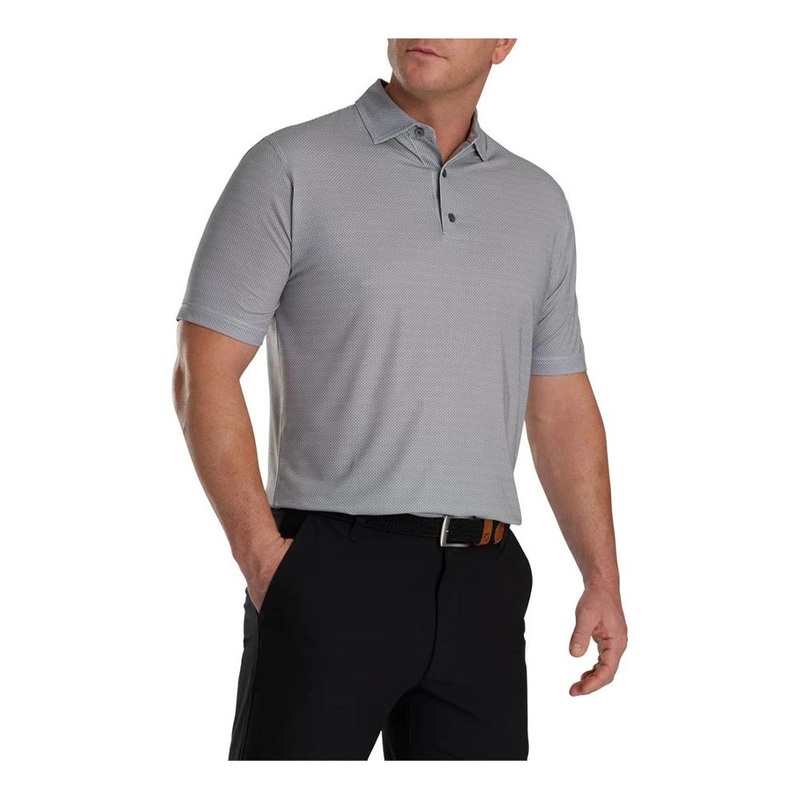 FootJoy Octagon Print Lisle Spread Collar Golf Polo – Previous Season Style