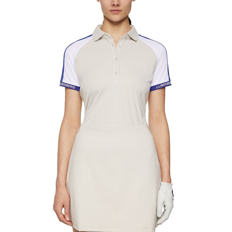 J.Lindeberg Women’s Priya Golf Polo Shirt – Moonbeam