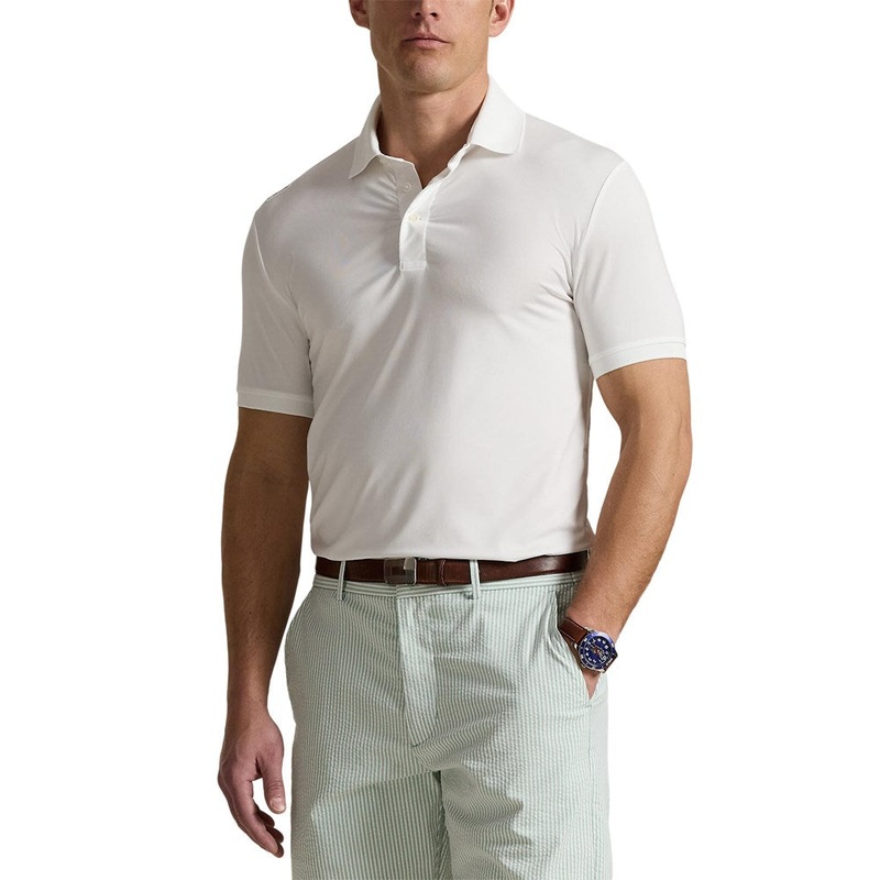 RLX Ralph Lauren Lightweight Airflow Jersey Golf Polo Shirt – Ceramic White