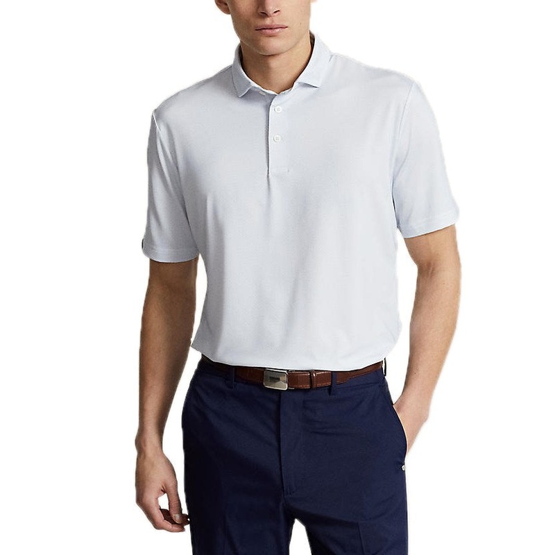 RLX Ralph Lauren Printed Lightweight Airflow Performance Golf Shirt – Oxford Blue Geo Neat