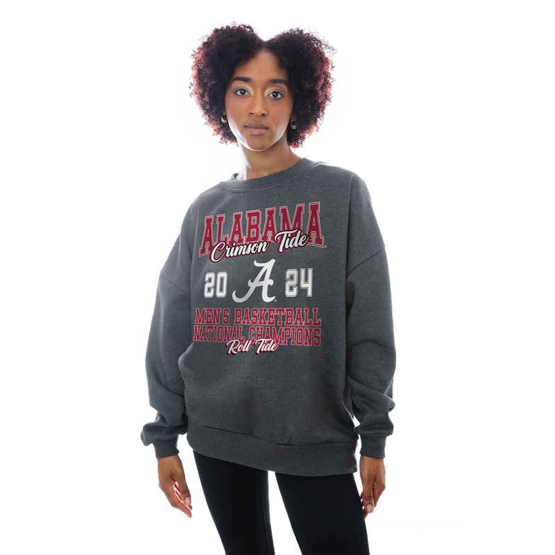 ALABAMA CRIMSON TIDE COUNTDOWN PREMIUM FLEECE DROP SHOULDER CREWNECK PULLOVER