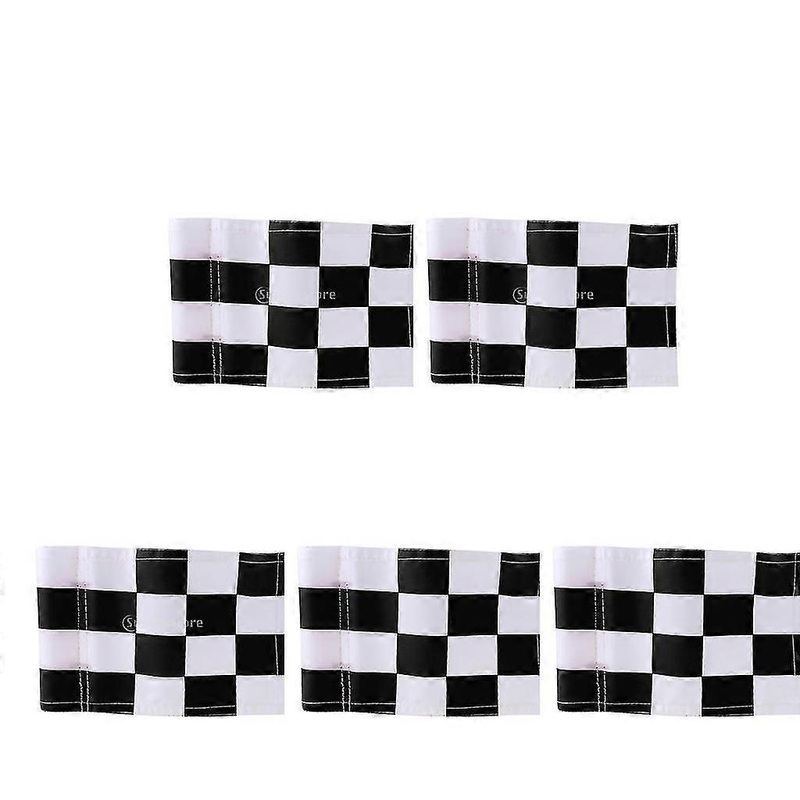 5 Pieces Portable Nylon Golf Target Flag Backyard Outdoor Practice Aid Black-White