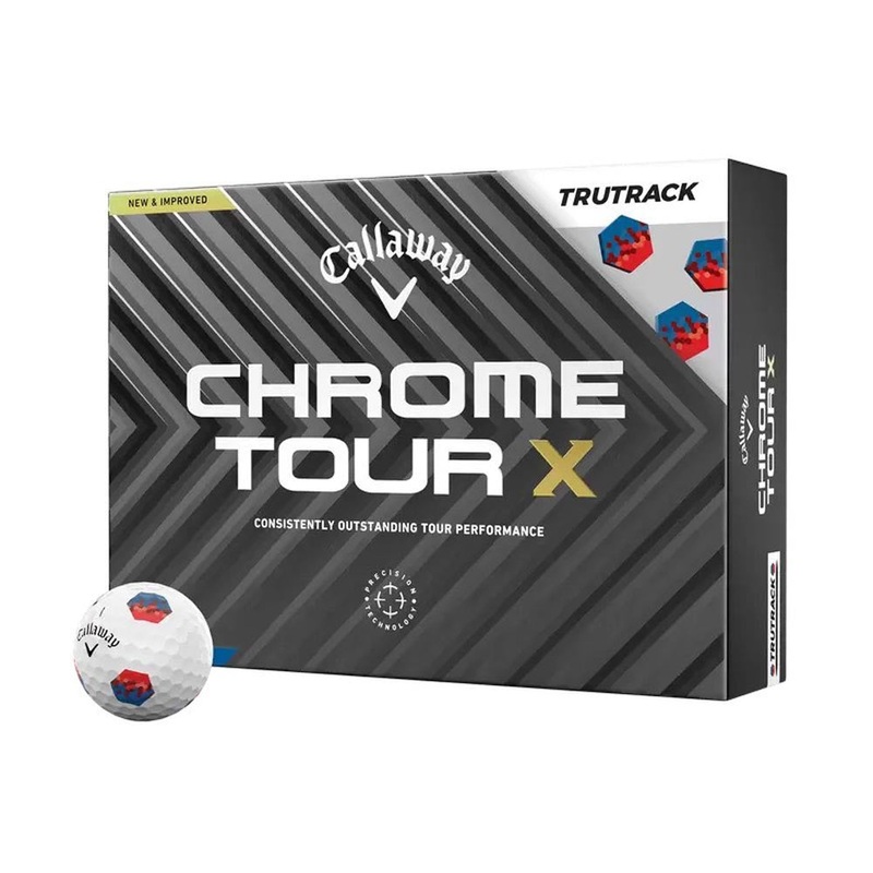 Callaway Chrome Tour X TruTrack Golf Balls – Blue/Red – 2024