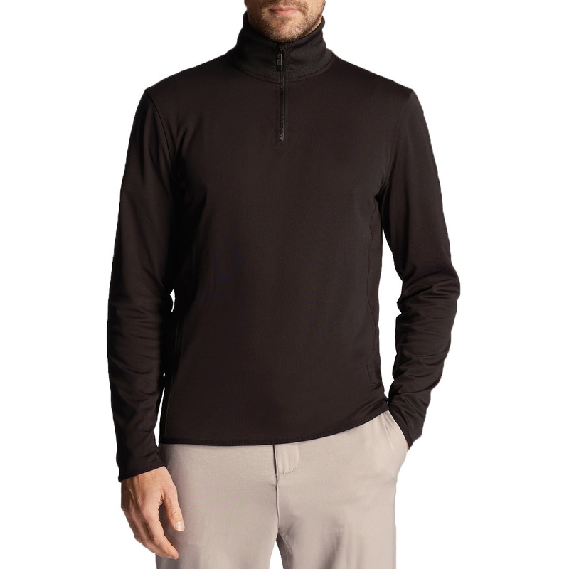 Lyle & Scott Tonal Eagle Tech 1/4 Zip Midlayer – Jet Black