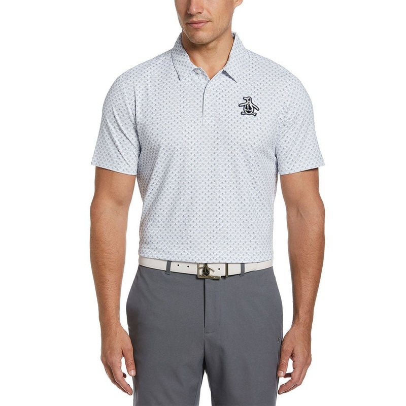 Original Penguin Mega Pete Retro Geo Print Golf Polo